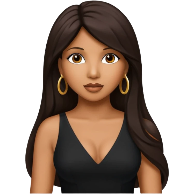 Toni Braxton with dark brown long hair  emoji