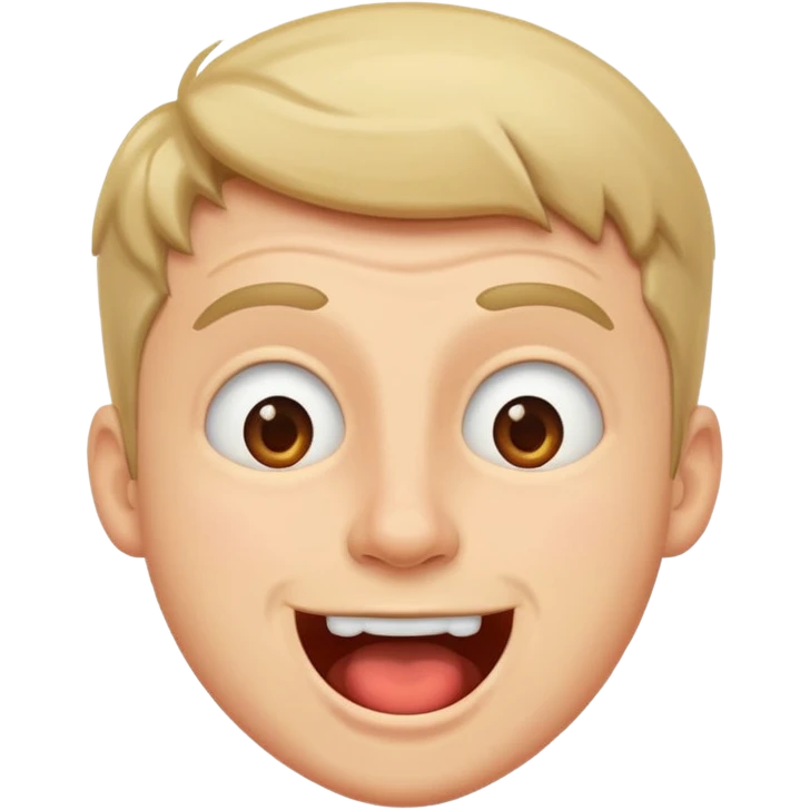 white man standing excited and drooling emoji