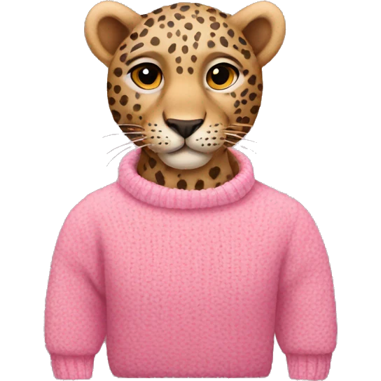 Leopard wearing a pink sweater emoji