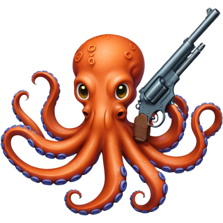 Octopus with a gun emoji