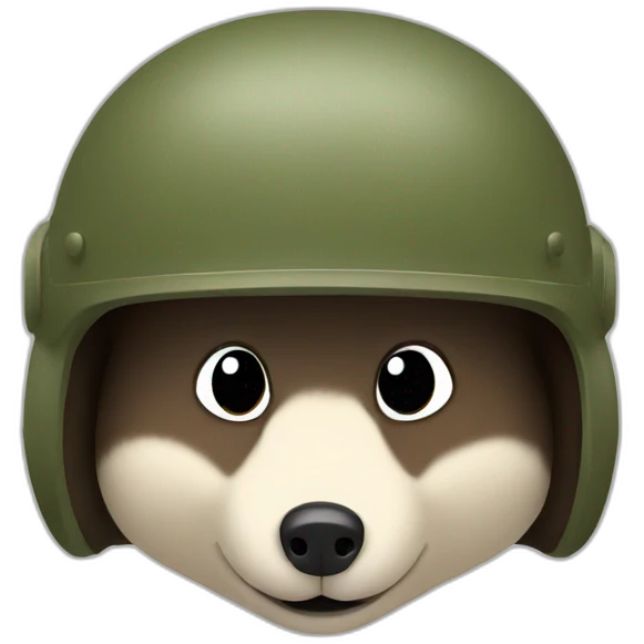 Hedgehog in the military helmet emoji
