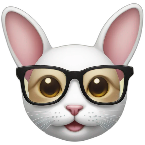 cat with rabbit teeth and glasses emoji