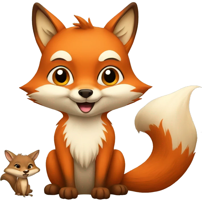 fox with a squirrel emoji