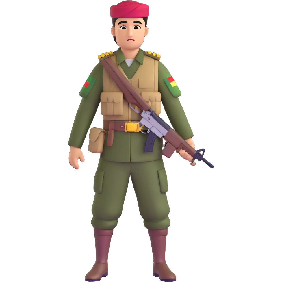 Kurdish Peshmerga fighter with traditional clothing emoji