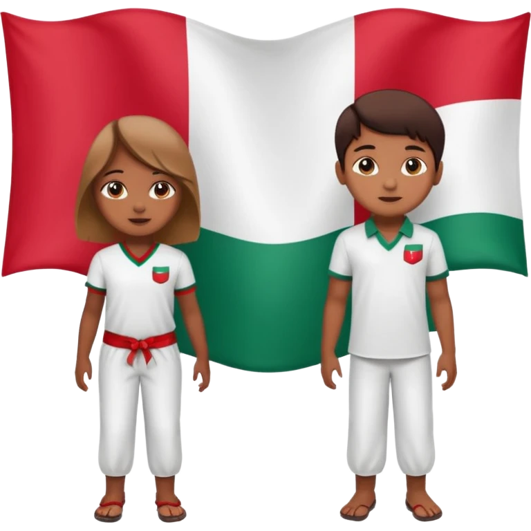 ১৬ডিসেম্বর উপলক্ষে শুভেচ্ছা । A banner is standing with a boy on one side and a girl on the other. emoji