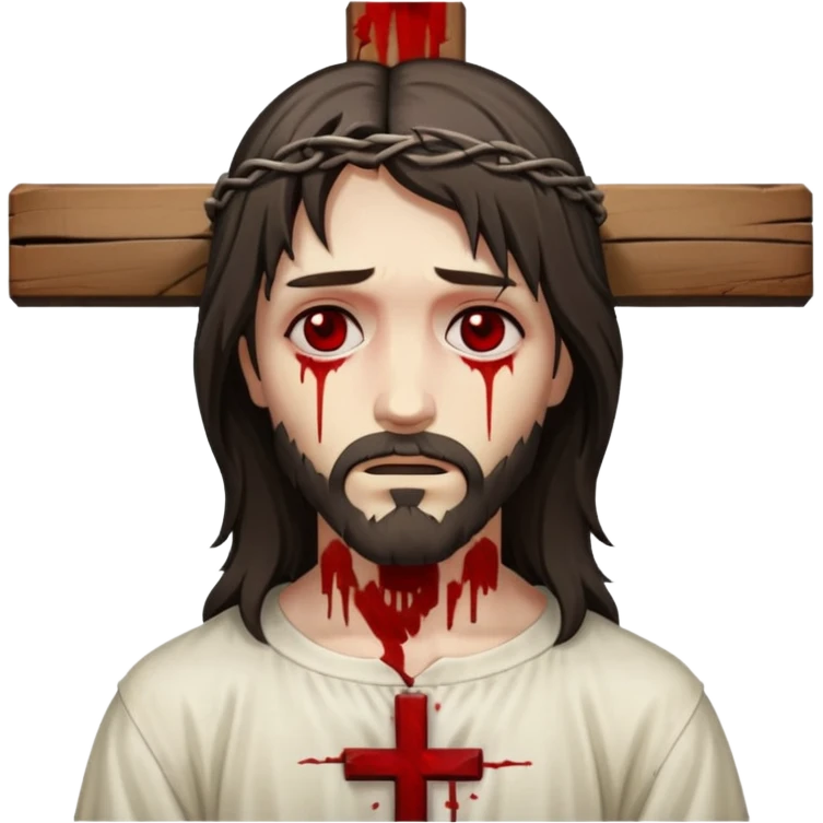 jesus-body-on-the-cross, emo hair emoji