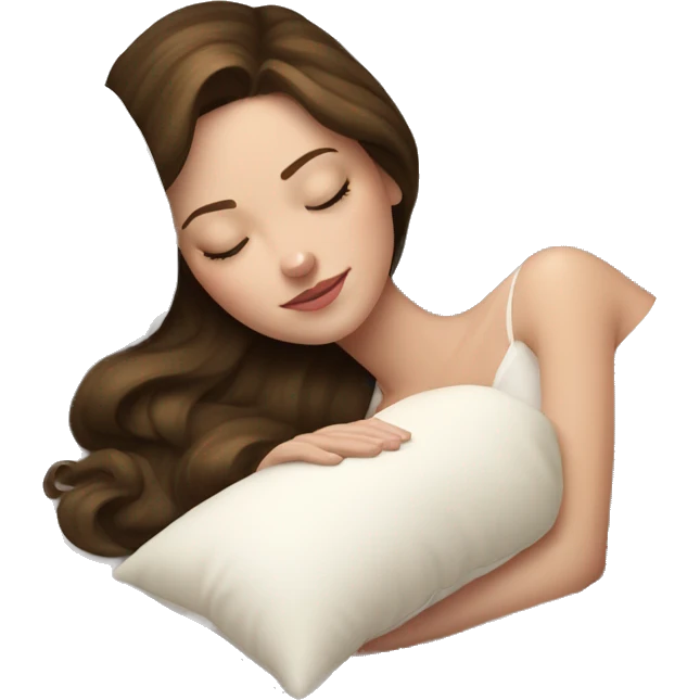 sleeping beauty brunette white girl with a silk pillow emoji