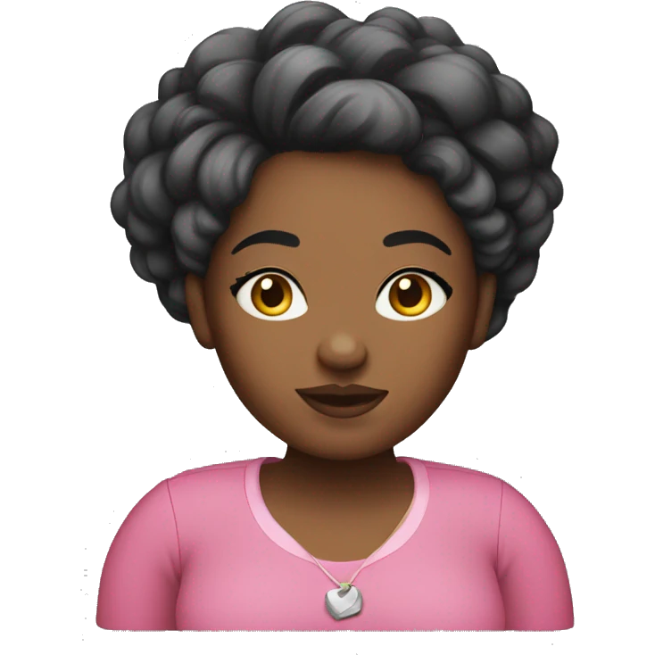 Plus size black woman with pink hair  emoji