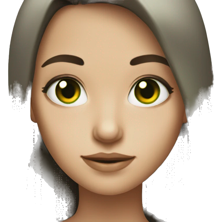 brunette girl with white skin and green eyes emoji