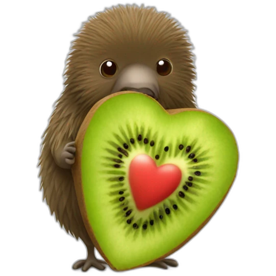 kiwi dentro de un corazón emoji