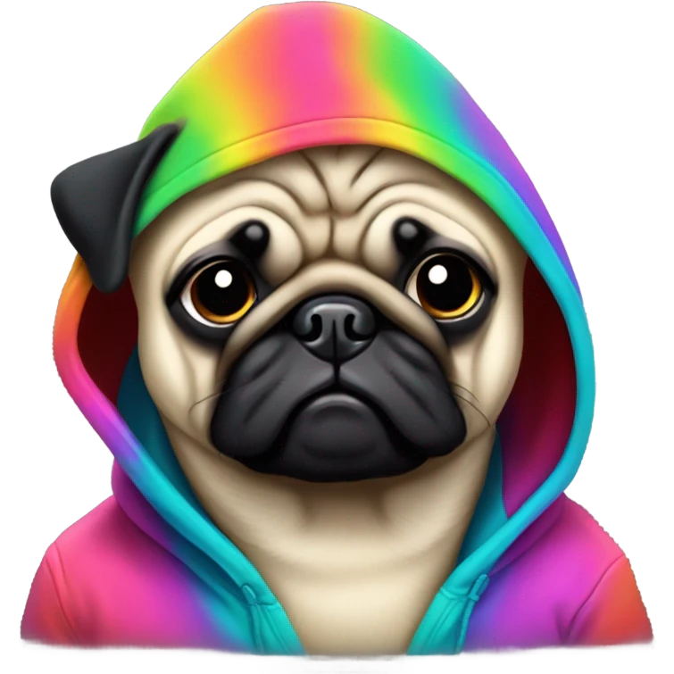 Pug wearing hoodie emoji