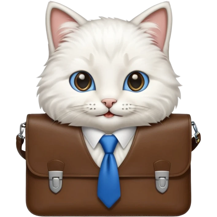 happy cat with a blue tie and briefcase emoji