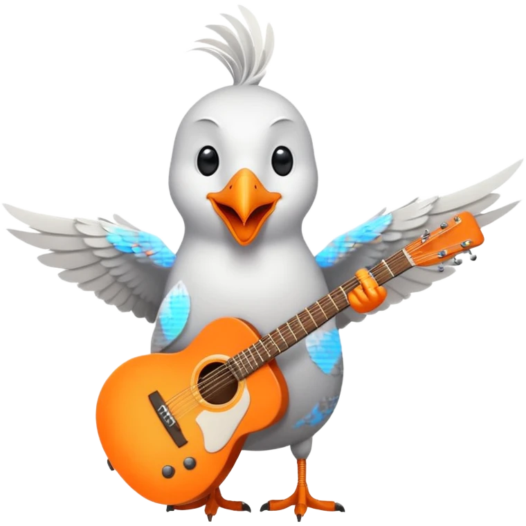A seagull rocking out emoji