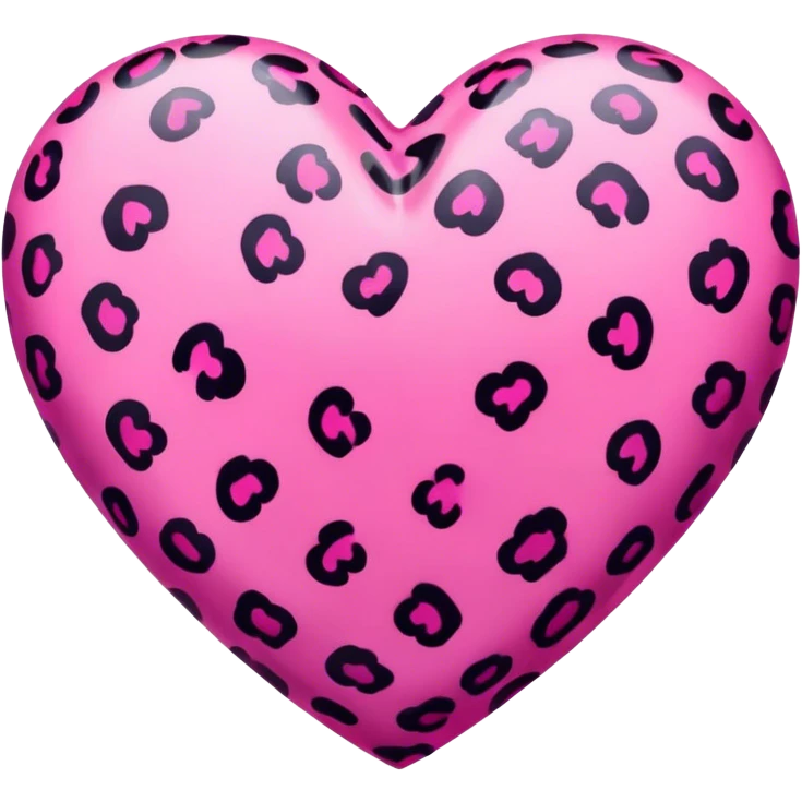 Pink leopard print heart  emoji
