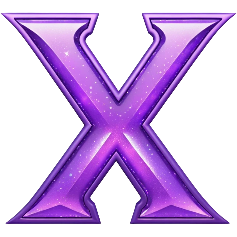 glitter purple letter X emoji