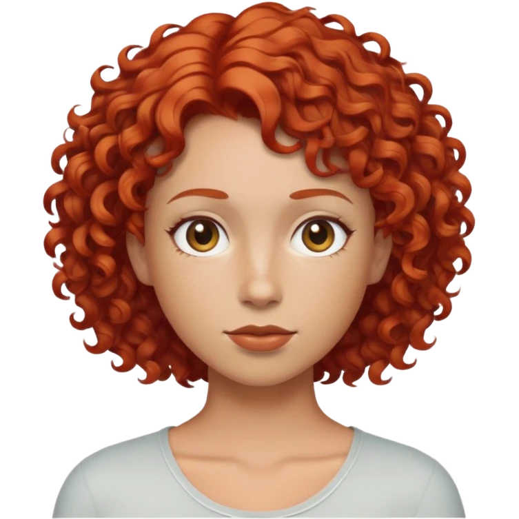 Zumbi de cabelo cacheado curto e vermelho  emoji