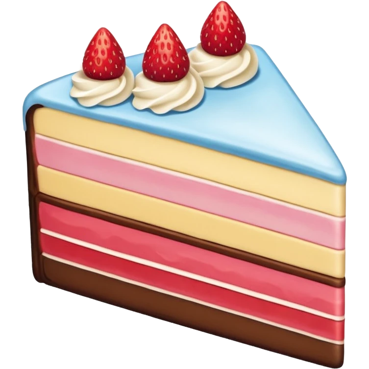 vanilla strawberry and chocolate identical cake slice triangle emoji