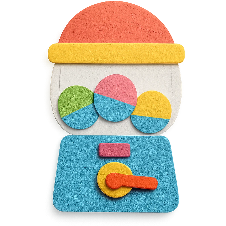 colorful playful gacha capsule toy emoji
