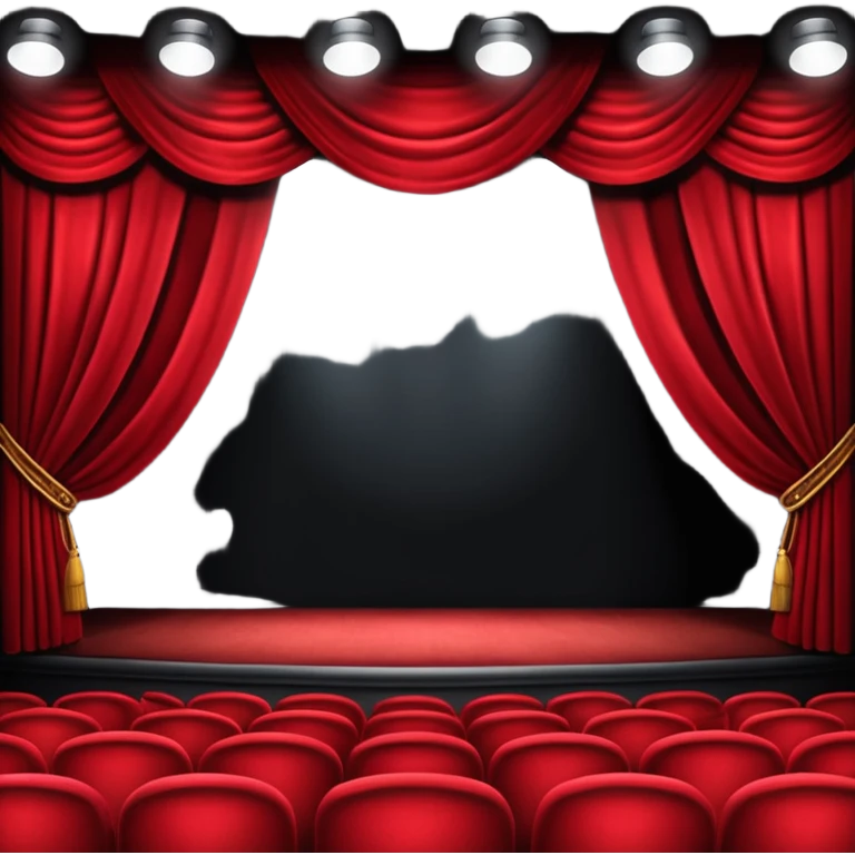 An empty theatre stage with red curtains emoji