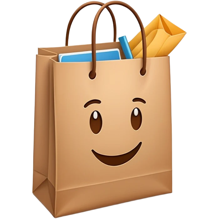 shopping bag with items inside emoji