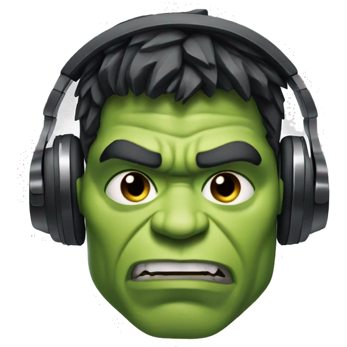 hulk with headphones emoji