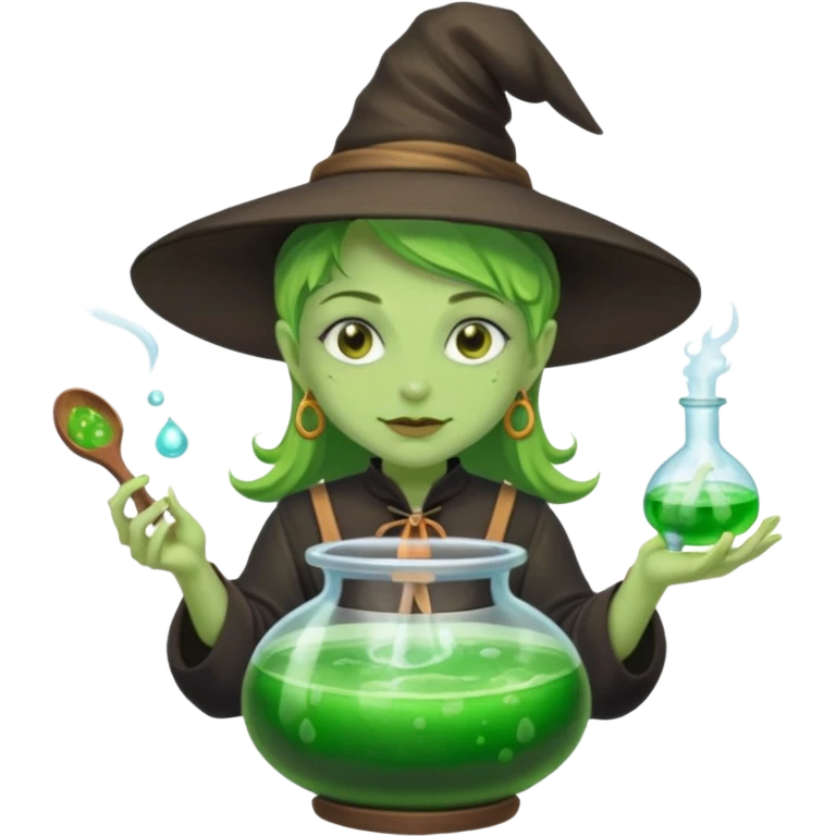 green witch cooking potion emoji
