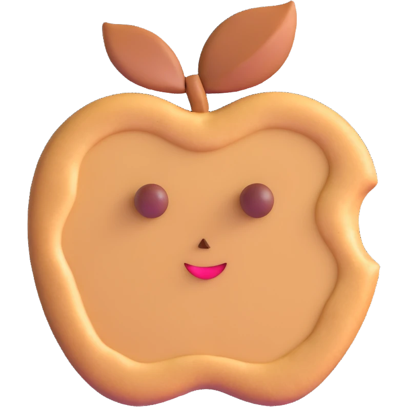 apple cookie with cinnamon emoji
