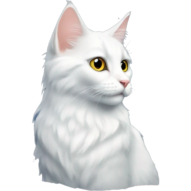 turkish angora cat in the moonlight emoji