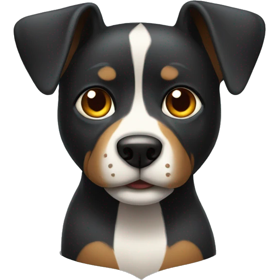 Perro negro con un corazón partido en el pecho emoji