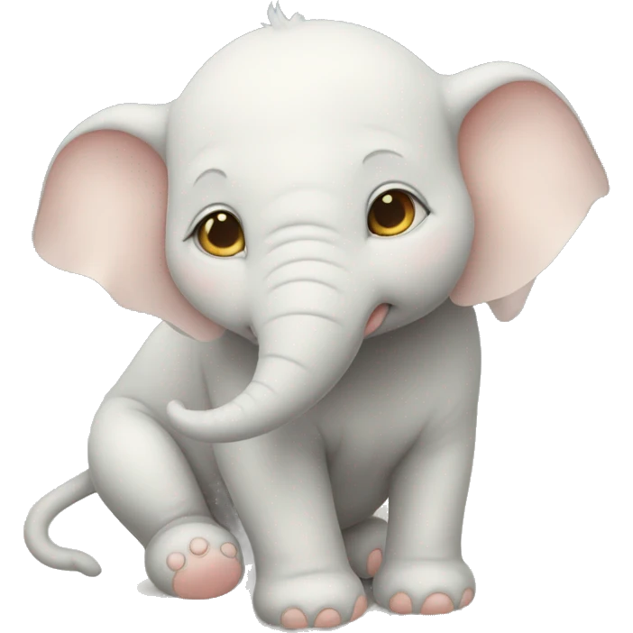 Albinos éléphant dort cat emoji
