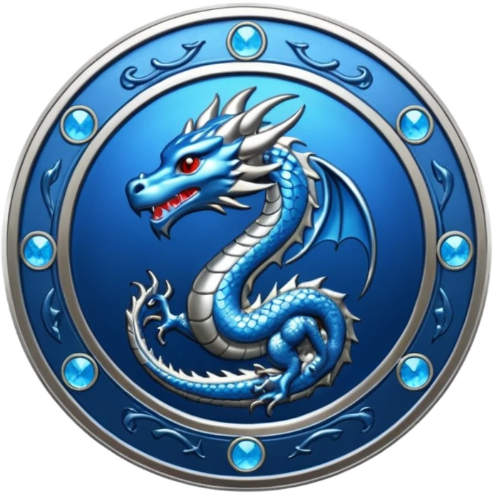 blue platinum coin with a dragon at the center  emoji