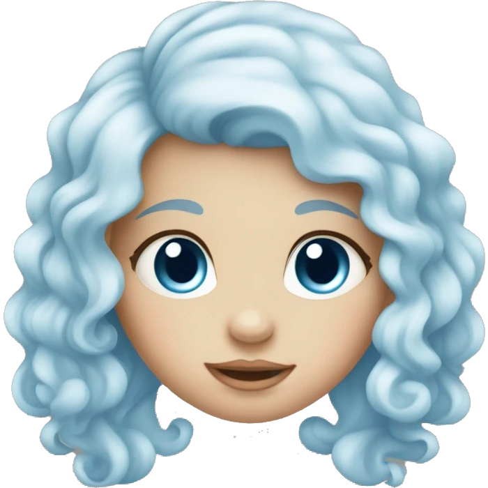 baby girl with blue eyes and sky blue hairl  emoji