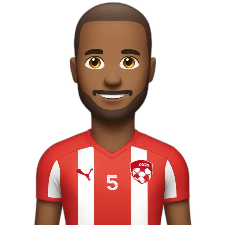 Jimmy Briand with a red soccer jersey emoji
