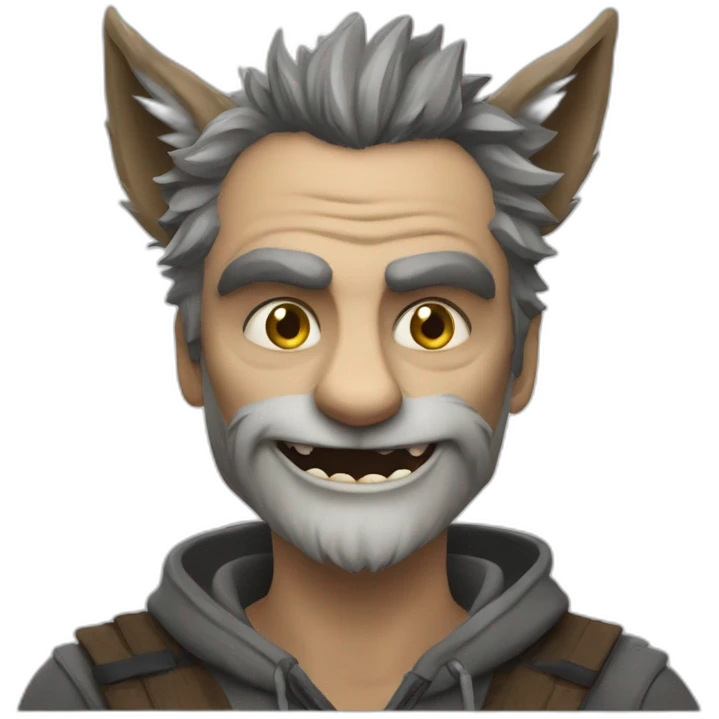 Loup garou avec un homme  emoji
