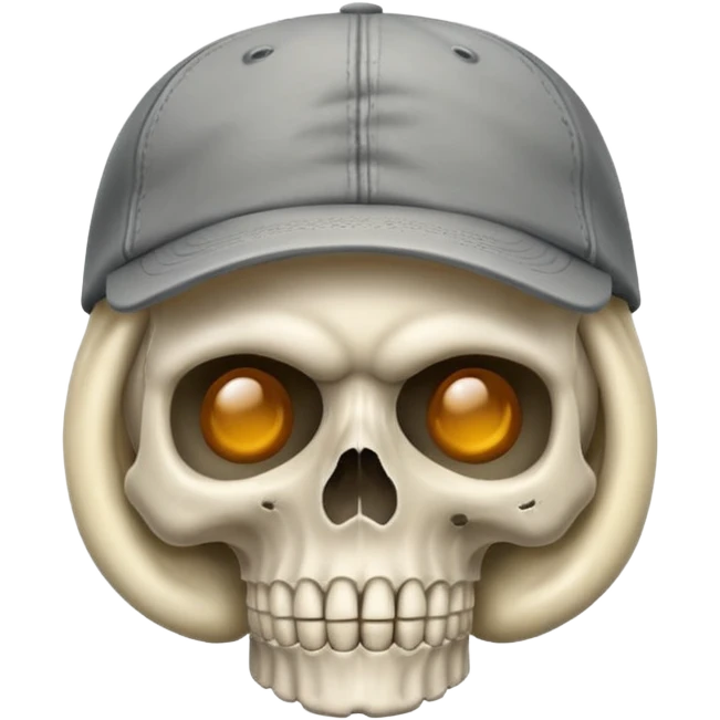 Tête de mort avec casquette emoji