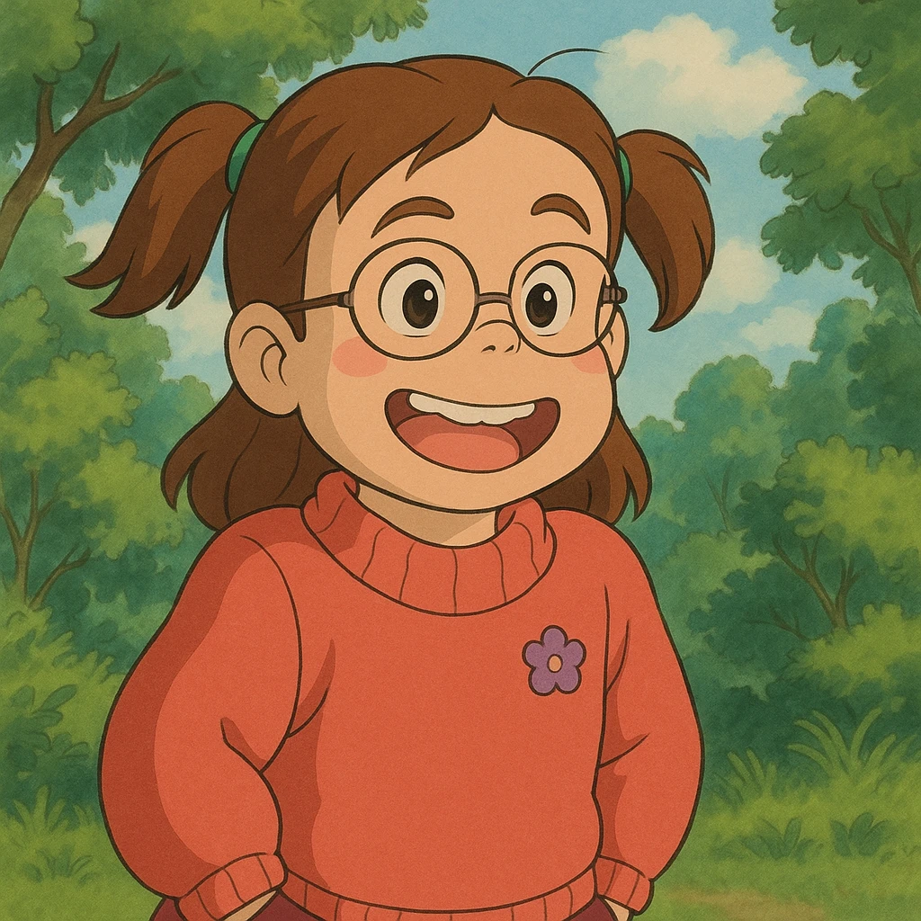 Mei Mei from Turning Red in Ghibli style illustration emoji