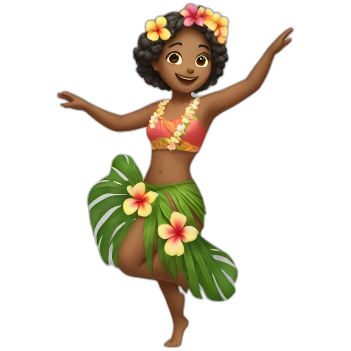 Girl dancing in Hawaiian costume emoji
