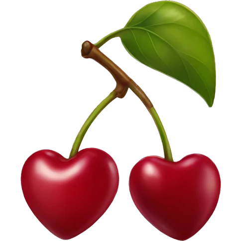 Heart shaped cherries emoji