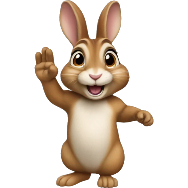 bunny-chipmunk hybrid waving emoji
