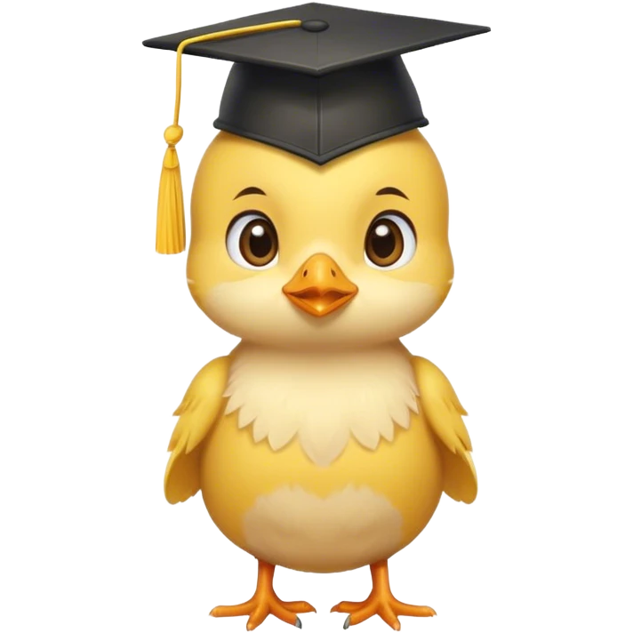 Little chick with graduation cap emoji