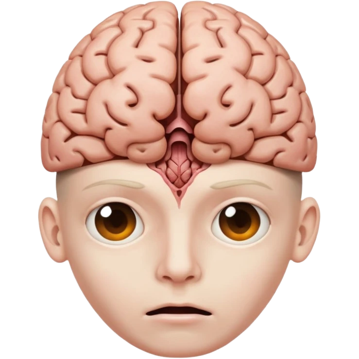 drugged person, top of head open with brain visible emoji