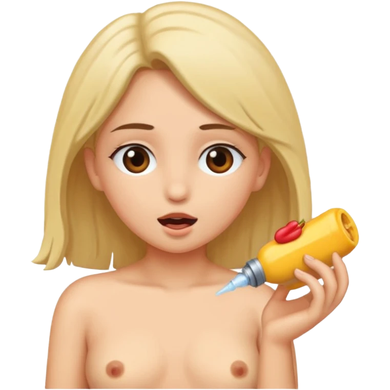 Naked girl and blowjob emoji