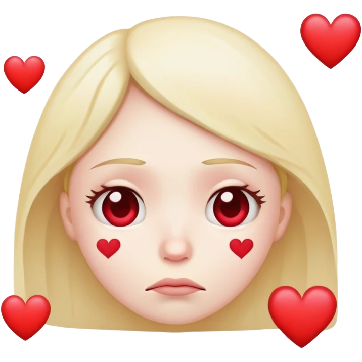 sad face with hearts emoji