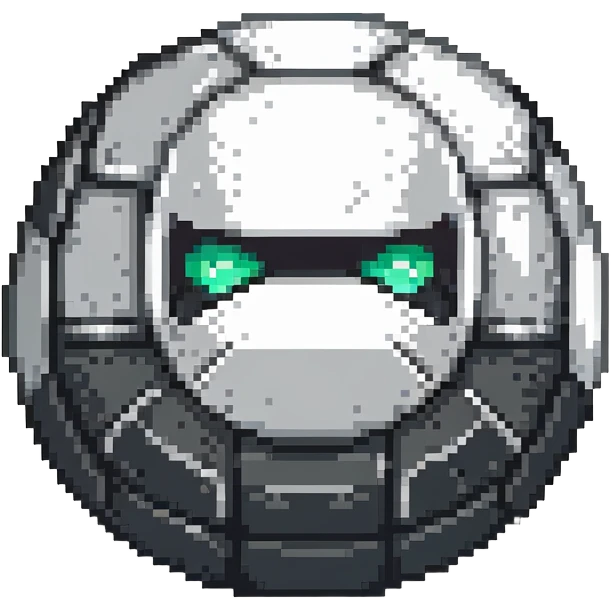 Black digital bomb, round bomb body with silver highlights and details, no timer, sleek ninja-inspired design, pixel art style emoji