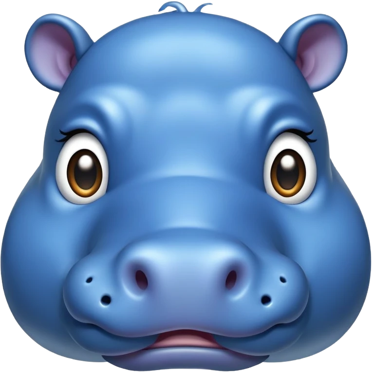 Blue Hippopotamus face emoji