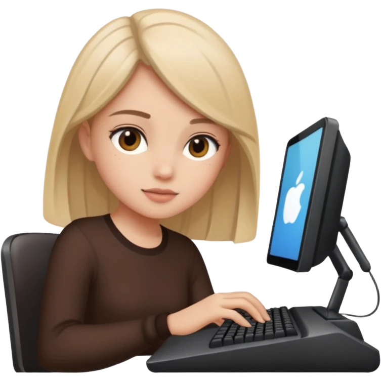 NIÑA EN COMPUTADOR AESTHETIC emoji