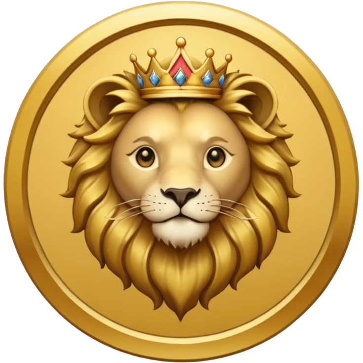 Make a round icon for a paid Black Stone subscription, gold with the number 4 and a small lion. emoji