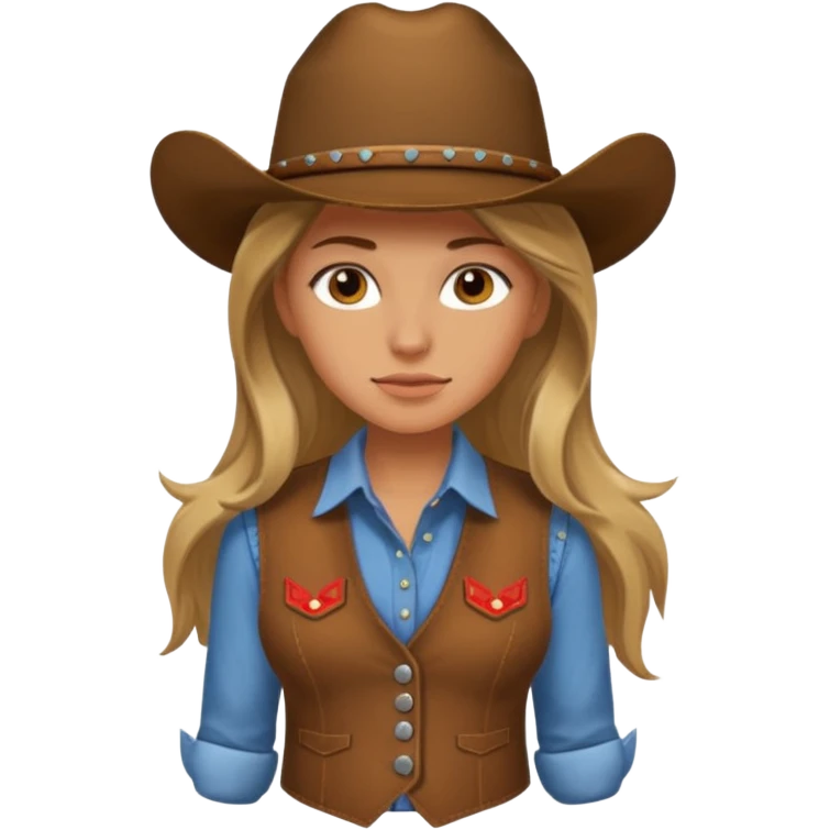 girl cowboy with no hat emoji