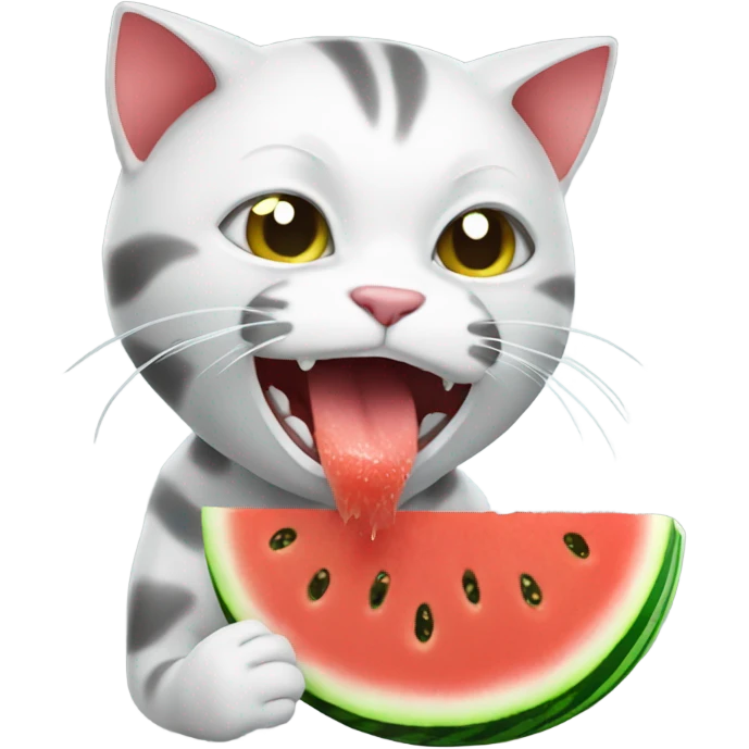 Cat eating water melon  emoji