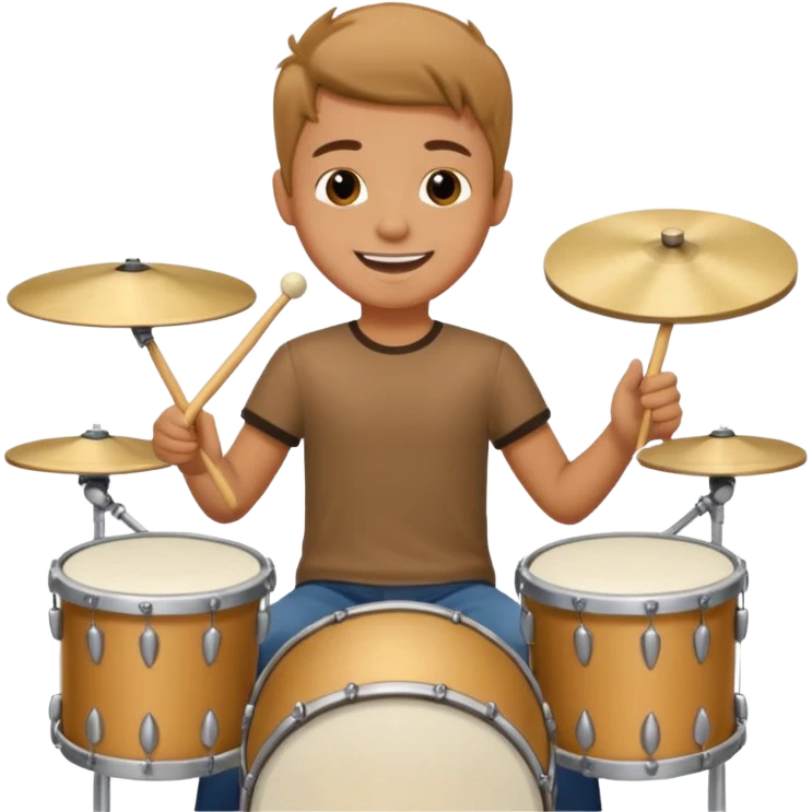niño trigueño tocando la bate´ria emoji